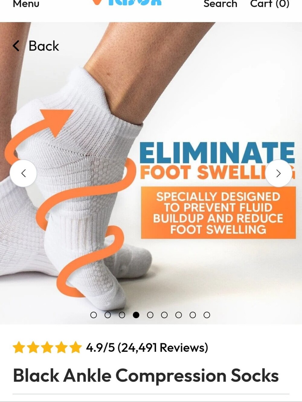 Viasox Ankle Compression Socks - White